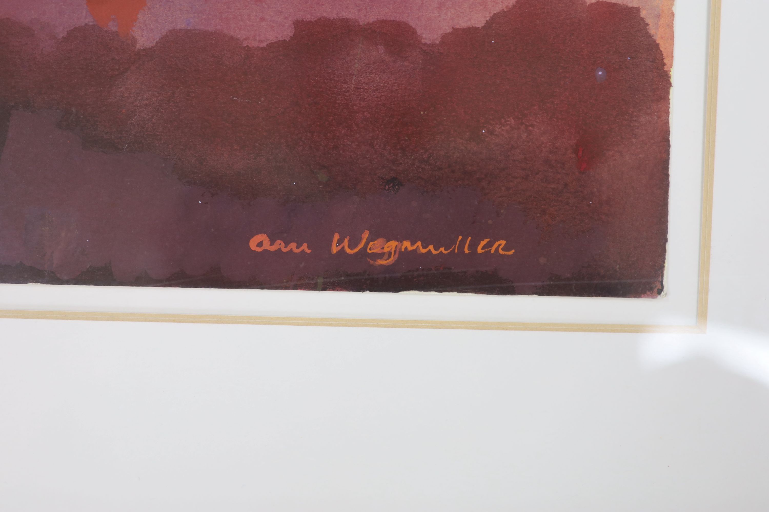Ann Wegmuller, (1941-) gouache, 'Shore Church', signed, Bankside Gallery label verso, 56 x 75cm